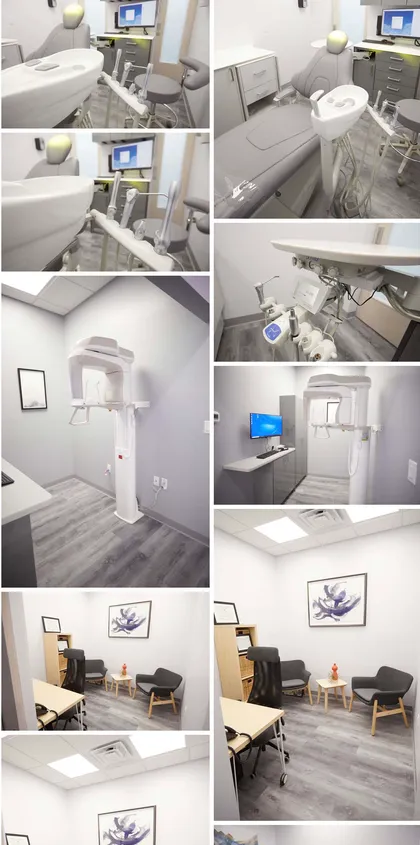 Collage of completed dental office projects